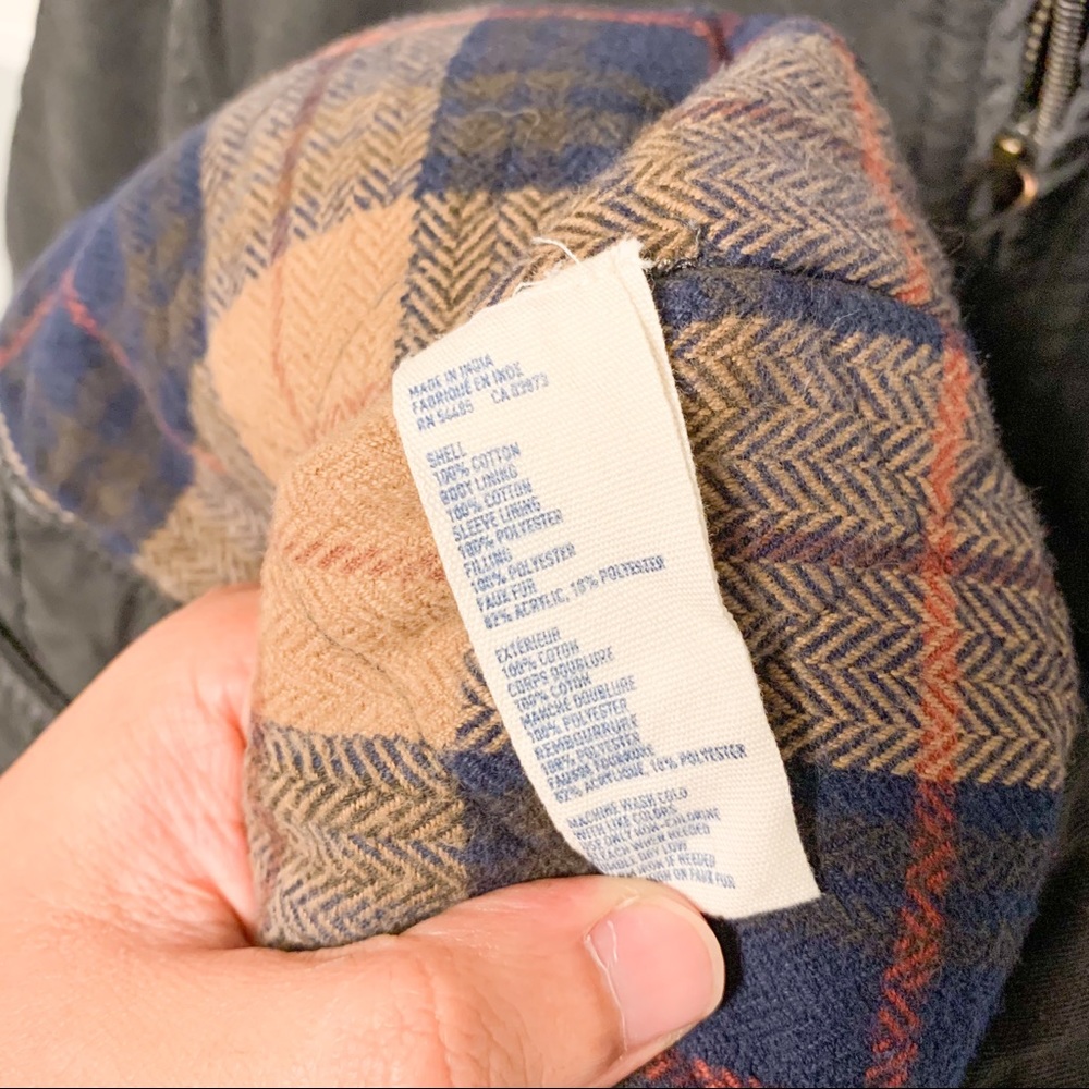 American Eagle Flannel Lined Fur Collar Jacket, L - Picture 5 of 6